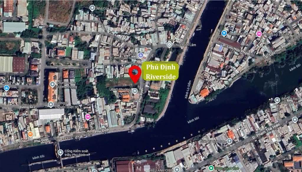 Bản đồ vị trí tham khảo Phú Định Riverside tại khu vực Phú Định Quận 8