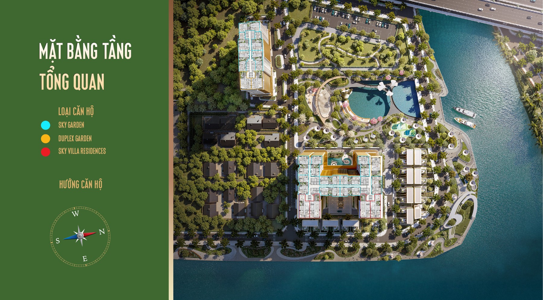 Mặt bằng tổng quan IKI Village phân loại Sky Garden, Duplex Garden và Sky Villa Residences