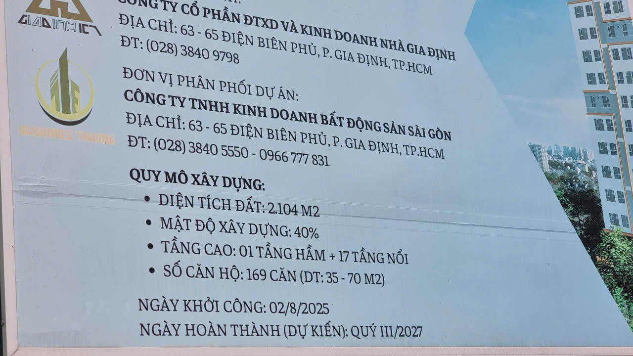 Bảng thông tin công trình được dùng làm nguồn tham chiếu cho Phú Định Riverside