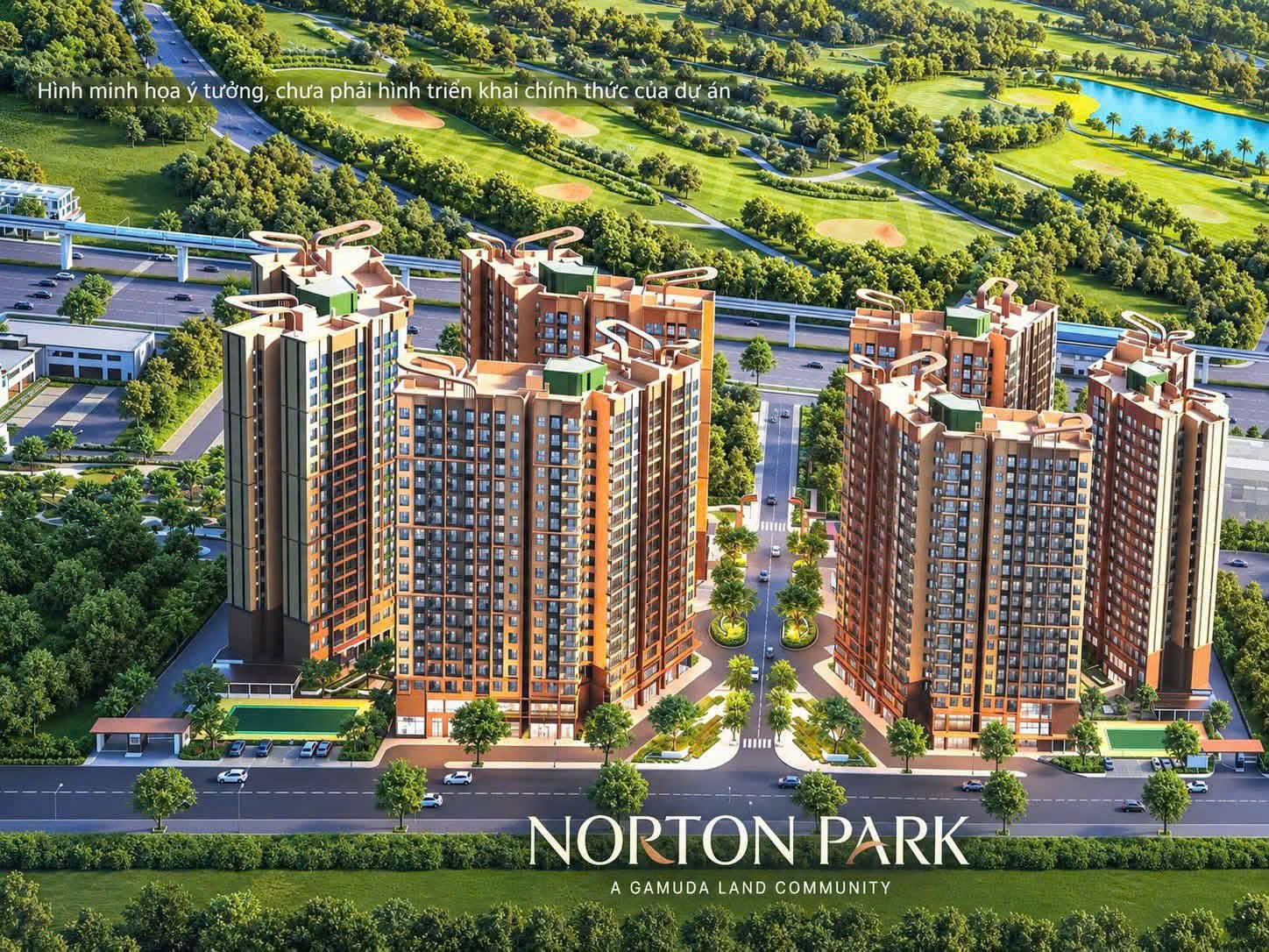 6 tòa tháp thấp tầng Norton Park nhìn ra sân Golf Sông Bé
