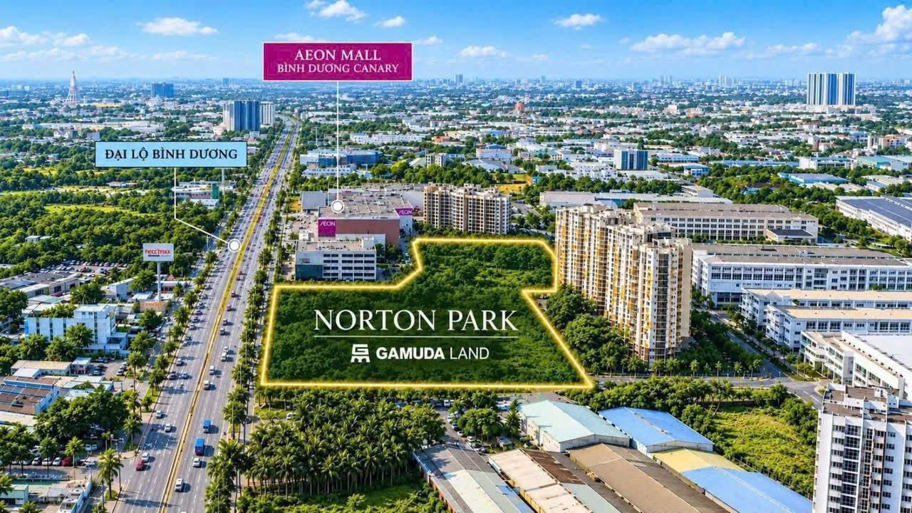 Vị trí Norton Park mặt tiền Đại lộ Bình Dương sát vách AEON Mall Canary